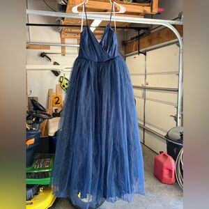 NWT Lulu’s Navy Glitter Tulle Dress- Large